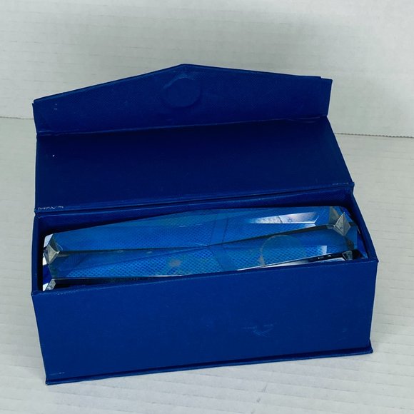 Laser Etched Glass Block  Golfer Paperweight Decor Trophy with Box - Picture 7 of 8